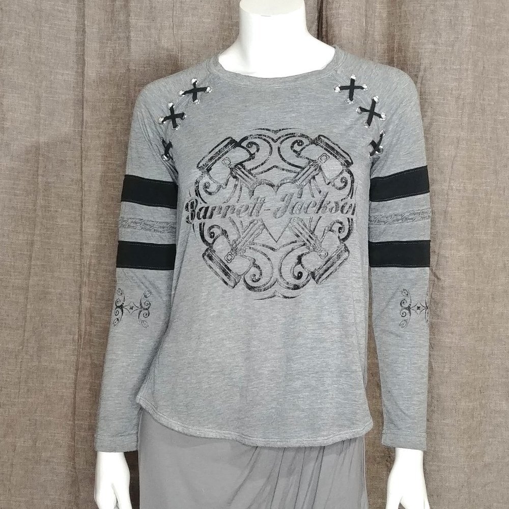 Barrett Jackson Women's Tee Size Small Lacing Detail Size S